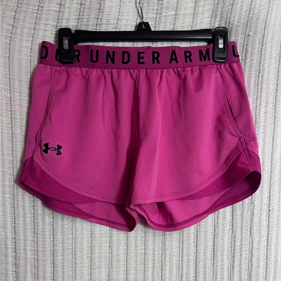 Under Armour Women's Vibrant Pink Athletic Shorts - Picture 1 of 4